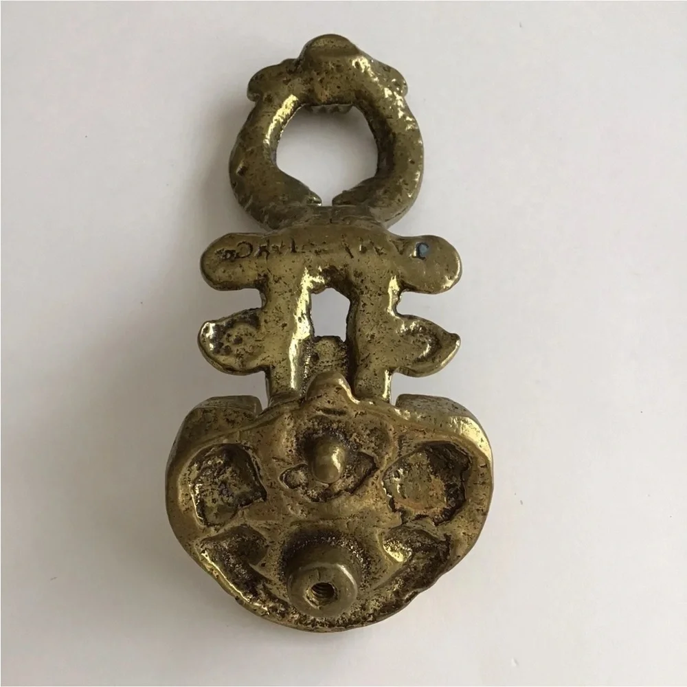 Brass Door Knocker 8 1/2” Byzantine Style Burnished Scroll Ornate Heavy Vintage - Picture 12 of 12